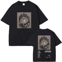 Rapper Kanye West Vultures New Music Album Graphic TShirts Men  Hip Hop Fashion Oversized Tshirts Cotton unisex Tshirt 2XL gray