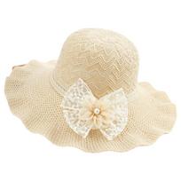 Hollow Woven Ruffle Sun Hat Breathable Floppy Bucket Hat Sweet Sun Protection Hat  For Women Girls