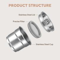 304 Stainless Steel Reusable Coffee Pod Food Grade Stainless Steel Capsule  For Coffee Maker