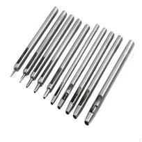 10 Pieces Leather Hole Punch Set Sharpden Cut Edge Round Hollow Kit Heat Treated Steel Belt