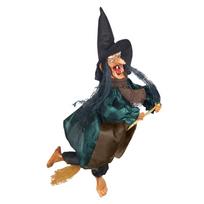 Halloween Hanging Animated Talking Witch Props Sound Control Decor One Size