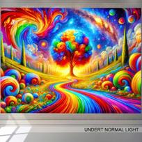 Trippy Van Gogh Style Tree Tapestry, Psychedelic Rainbow Road Galaxy Landscape Wall Hanging, Aesthetic Witchy Celestial Tapestry 100X150CM yellow