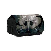 Hollow Knight Double-Layer Pencil Case Cartoon School Pen Bag For Student Large Storage Students Pencil Box School Gift 20x9x11cm gray