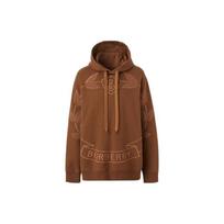 Burberry Embroidered Oak Leaf Crest Cotton Hoodie 80632001 M tamsiai ruda spalva