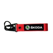 Car Logo Keyring Pendant Fashion Nylon Hawk Buckle Keychain for Skoda Octavia Rapid Fabia Superb KAMIQ Karoq VRS Yeti SCALA dnhr35 raudona