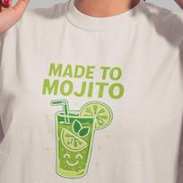 Mojito Vibes Cotton Tee: Summer Cocktail Graphic T-Shirt and kids tshirt L beige