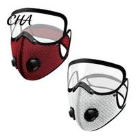 Reusable Dust Protection Carbon Filter 2 Pcs Masque, Breathable Face Activated Masque Cushion with Goggles for Woodworking Construction Mowing D gray