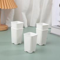 5Pcs 5/8CM Small Square Flowerpot Thickened Flower Succulents Plant Nursery Grow Pot Mini Cactus Planter Garden Decoration (Black,5cm) juoda