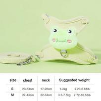 Soft Padding Cat Leash Set Adjustable Vest Harness Comfortable Cat Harness Set  For Cats S žalia