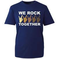 We Rock Together T-Shirt, Friendship Statement Unity Peace Sign Logo Unisex Tee Unisex T-Shirt XXXXL blue
