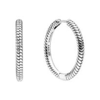 (W) Pandora Moments Charm Hoop Earrings Sterling Silver ONE SIZE sidabras