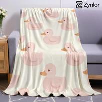 Pink Rubber Duck Ultra Soft Sherpa Fleece Blanket Fluffy Warm Halloween Cozy Throw for Sofa Couch Bedroom Gift All season 75x90cm