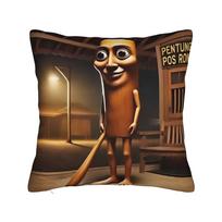 Tung Tung Tung Sahur Square Pillow Case Polyester Decorative Pillow Italian Brainrot  cm Pillowcase 30cmx30cm(12x12Inch) black