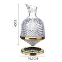 Aukštos kokybės krištolinis 360° besisukantis dekanteris-stiklinė 1500 ml, vyno aeratorius-dozatorius, prabangi dovana barui ir namams auksinė