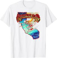 Grateful Dead Surfing California Skeleton Vintage Band T-Shirt 2XL white