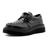 Gothic Ankle Rock Shoes  New Punk Style Women Shoes Lace-Up Heel Height 5Cm Platform Shoes Woman Metal Decor Woman Sneakers 36 gray