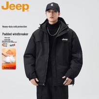 JEEP Men's Winter Thickened Warm Hooded Loose Jacket S juoda