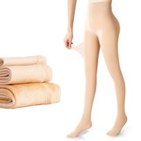 Join Selects Thermal Tights Fleece-Lined Sheer Compression Stockings Women's Warm Skin Tone smėlis