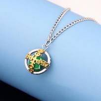 Anime JoJos Bizarre Adventure Steel Ball Run Necklace Gyro Julius Caesar Zeppeli Cosplay Ball Pendant Necklace for Fans Jewelry gray