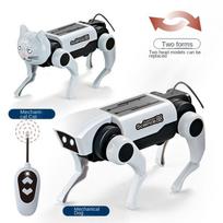 DIY Solar Powered Mechanical Dog Robot Science Experiment Kit Educational STEM Toy for Kids Children Gift geltona