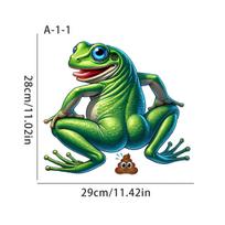 Self-adhesive PVC Toilet Stickers Funny Frog Pooping Waterproof for Bathroom Toilet Seat Decor as pic black