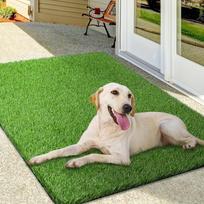 TPR Rubber Bottom Dog Potty Training Mat Easy Clean Anti-odor Indoor Pet Grass Mat Washable Reusable Puppy Diaper Grass Mat 46x36CM žalia