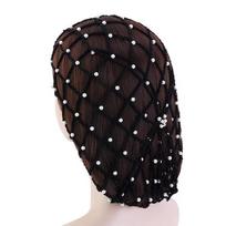 Madingos perlinės, karoliukų tinklinės snood'o tipo plaukų tinklelės, minkštos vienspalvės viskozės nėrimo plaukų tinklelės, moteriškos galvos juostos, plaukų aksesuarai pilka