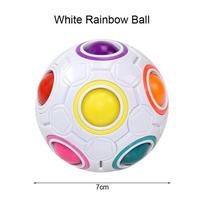Kids Antistress Cube Rainbow Ball Puzzles Football Magic Cube Educational Learning Toys for Children Adult Stress Reliever Toys white