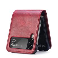 for Samsung Z Flip 7 4 3 6 5 2 flip7 FE Flip6 flip5 Leather Bag Case for Samsung Galaxy Z Flip4 5G Flip3 Flip 4 3 Accessories Galaxy Z Flip4 raudona