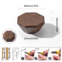 Octagon Single-hole Cabinet Door Handles Walnut and Beech Wardrobes Cupboards Handle Drawers Knob Furniture Hardware