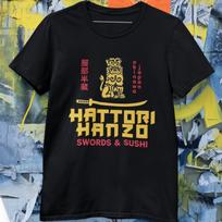 Hattori Hanzo Swords & Sushi T-Shirt Samurai Japanese Graphic Unisex Tee S