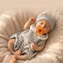 Realistic Sleeping Rebirth Dolls LouLou 12'' 30cm Soft Touch Solid Silicone Simulation Doll Stretchable Reborn Babies Dolls for Kids Christmas Present girl doll