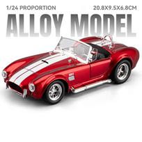 1:24 Scale Shelby Cobra GT500 Alloy Sports Car Diecast Models Toys Rubber Tire Pull Back Doors Opened Vintage Cars Collect Gifts