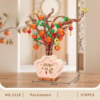 DIY creative home decoration potted building blocks, mini plant bonsai construction modules, holiday and Christmas gifts No box white