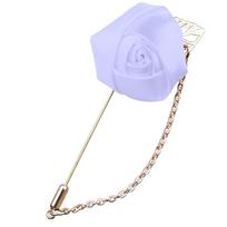 1Pc Men's Suit, Gold Leaf Rose Brooch, Brooch, Men's and Women's Collar Flowers, One-word Long Needle Belt, white