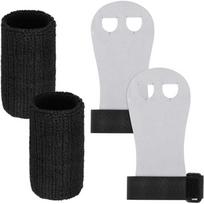 Palm Protection Gymnastics Grips Adjustable Hand Strap Kids Wristbands Set  for Girls Youth M white