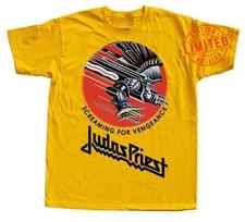 JUDAS PRIEST SCREAMING FOR VENGEANCE DTG SPAUDA GELTONAS VYRIŠKAS T-SHIRT S-5XL Unisex T-Shirt XL black