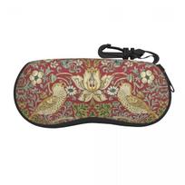 William Morris Strawberry Thief Red Shell Eyeglasses Protector Cases Cute Sunglass Case Floral Textile Pattern Glasses Bag One Size beige