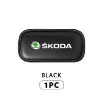 For Skoda Car Interior Leg Knee Rest Pad Leather Cushion Accessories Kamiq MK3 Roomster Rapid Kodiaq Karoq Fabia Enyaq kybf34 black
