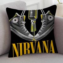 Rock Band Nirvana Pillow Cushion Cover Pillowcase Living Room Sofa Home Decor Customized 30cmx30cm(12x12Inch) gray