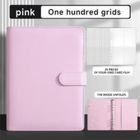 PU A5 Soft Budget Binder Planner Colorful Money Saving Envelope Notebook Binder  Budget Planner Solid Color Pink white