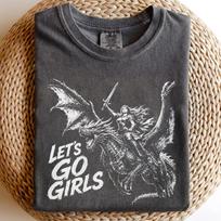 Warrior Woman Dragon Rider Shirt and kids tshirt, Fantasy Graphic Tee, Feminist Empowerment L