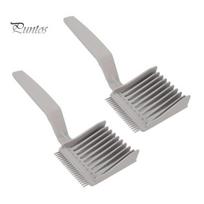 Hair Clipper Guide Comb 2Pcs Barber Fade Anti-static Men Curved Blending Flat Top Styling Haircut Home Salon Professional Hairdresser Ergonomic Handle 2pcs pilka