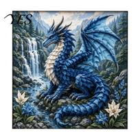 Fantasy Dragon Craft Set Fabric Poke Art Kit, Mythic DIY 3D Artistic Texture Kits Project, No-Sew Crafting Kit for Adults, Handmade Home Decor