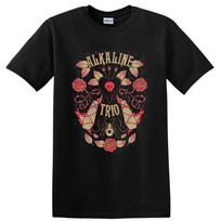 Alkaline Trio Punk Rock Band Rose Heart Graphic T Shirt Floral Music Tee Fan M black