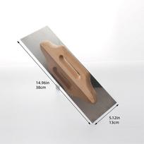 Large Wooden Handle Stainless Steel Putty Trowel for Wall Leveling 11 cm white