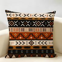 Afrikos modernus gentinis geometrinis pagalvės užvalkalas Patvarus hipoalerginis ekologiškos lino pagalvės užvalkalas Skalbiamas draugiškas odai 45cmx45cm(18x18Inch)