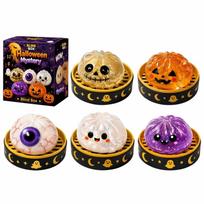 Halloween Mystery Box Maltose Squeeze Toys Spooky Pumpkin Eyeball Ghost Squishy Sensory Stress Relief Fidget Toy Holiday Party Gift for Kids Adults