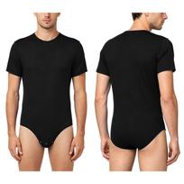 Mens One Piece Romper Short Sleeve Press Crotch T-shirt Bodysuit Comfortable Pajamas for Sleep Wear M juoda