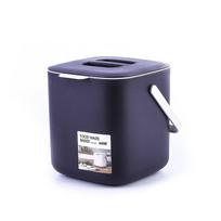 Nešiojama stalinė šiukšliadėžė su dangčiu 4L Apvali plastikinė talpykla Virtuvės Namų Biuro Sausų ir Šlapių Atliekų Atskyrimas Purple gray